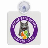 カーサイン 高齢者マーク SENIOR SAFE DRIVER ネベロング 車内用 吸盤タイプ 収れん火災防止タイプ 肉球 日本製 車 ステッカー