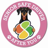 カーサイン 高齢者マーク SENIOR SAFE DRIVER ドーベルマン マグネット 強力 直径13cm 肉球 日本製 車 ステッカー