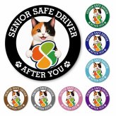 カーサイン 高齢者マーク SENIOR SAFE DRIVER 三毛 マグネット 強力 直径13cm 肉球 日本製 車 ステッカー