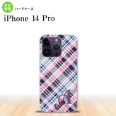 iPhone14 Pro iPhone14 Pro スマホケース 背面ケース ハードケース チェック A ピンク 青 +アルファベット 2022年 9月発売 nk-i14p-439i