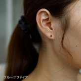 引っかからない つけっぱなし セカンドピアス K18 ルビー サファイヤ 天然石 誕生石 3mm 【品質保証書つき】軸太0.8mm ロングポスト12mm フクリン 日本製 金属アレルギー 片耳 18金 18K 伏せ込み フクリン ベゼルセッティング シンプル 一粒