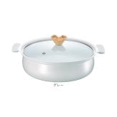カクセー 鍋 コロント IH対応 軽量浅型卓上鍋 24cm 通販 卓上鍋 両手鍋 浅型鍋 IH対応鍋 coronto セラミックコーティング 軽量 軽い 24センチ 蓋付き おしゃれ かわいい 土鍋風 ガラス蓋 一人暮らし 鍋パーティー お鍋 調理器具