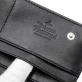 ヴィヴィアンウエストウッド Vivienne Westwood 長財布 レディース 二つ折り サフィアーノ 本革 ブラック 黒 オーブ フラップ かぶせ 小銭入れ カード入れ 誕生日 プレゼント 51040027 L001N N403