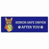 カーサイン 高齢者マーク SENIOR SAFE DRIVER ベンガル ステッカー シール 長方形 20x6.7cm 肉球 日本製 車