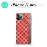 iPhone11Pro iPhone11 Pro スマホケース ハードケース タータン ドット 赤 メンズ レディース nk-i11p-1531