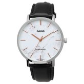 CASIO 腕時計 カシオ 時計 ウォッチ チープカシオ チプカシ クオーツ メンズ 腕時計 ホワイトマーブル×ブラックレザーバンド MTP-VT01LM-7A 海外モデル  [並行輸入品]