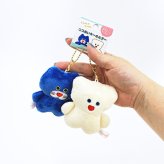 モジョジョジョ(mojojojo) ニコぬい(A) ぬいぐるみマスコットキーホルダー (ホワイト×ブルー)