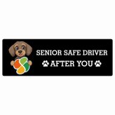 カーサイン 高齢者マーク SENIOR SAFE DRIVER ワイヤーヘアードダックスフンド ステッカー シール 長方形 15x5cm 肉球 日本製 車