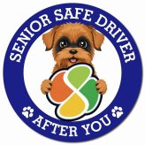 カーサイン 高齢者マーク SENIOR SAFE DRIVER ブリュッセルグリフォン マグネット 強力 直径13cm 肉球 日本製 車 ステッカー
