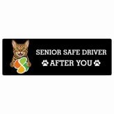 カーサイン 高齢者マーク SENIOR SAFE DRIVER ベンガル ステッカー シール 長方形 20x6.7cm 肉球 日本製 車