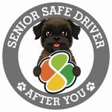 カーサイン 高齢者マーク SENIOR SAFE DRIVER ベルジアングリフォン ステッカー シール 直径13cm 肉球 日本製 車