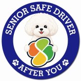 カーサイン 高齢者マーク SENIOR SAFE DRIVER ビションプー マグネット 強力 直径13cm 肉球 日本製 車 ステッカー