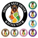 カーサイン 高齢者マーク SENIOR SAFE DRIVER レオンベルガー マグネット 強力 直径13cm 肉球 日本製 車 ステッカー