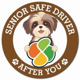 カーサイン 高齢者マーク SENIOR SAFE DRIVER シーズー マグネット 強力 直径13cm 肉球 日本製 車 ステッカー