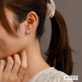 ピアス 金属アレルギー対応 花 モチーフ ハワイアンジュエリー 片耳用 1個売り サージカルステンレス 316L 大ぶり フラワー ピンク ブラック ホワイト 大人 可愛い