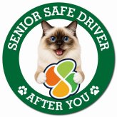 カーサイン 高齢者マーク SENIOR SAFE DRIVER バーマン マグネット 強力 直径13cm 肉球 日本製 車 ステッカー