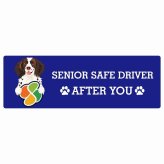 カーサイン 高齢者マーク SENIOR SAFE DRIVER スモールミュンスターレンダー ステッカー シール 長方形 15x5cm 肉球 日本製 車