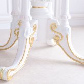 テーブル 6人用 幅160cm ダイニングテーブル 楕円形 チェア ROCOCO ダイニングセット 7点セット 160cm 楕円 ガラス付 イタリア製チェア ロココ調 姫系 猫脚 アンティーク調 ヨーロピ 新生活