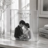 ウェディングフォト ガラスブロック モノクロ写真 結婚式 サプライズ 花嫁 写真立て ウェルカムボード 記念日 記念品 フォトキューブ 結婚記念 ウェルカムスペース 門出 写真 写真入り 名入れ オリジナル フォトフレーム 披露宴会場 おしゃれ 飾り付け 贈り物 会場装飾 ギフト 新郎新婦 誕生日 プレゼント 結婚祝いギフト オーダーメイド 感謝 クリスタル 結婚祝い 高級 ゲスト 演出【c01】