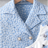 子供ドレス ピアノ発表会 ボレロ ジャケット+ワンピース　キッズ ブルー （110-160CM）パープル　ピンク 七五三 ロング パーティー プリンセス ウエディング 中学生 誕生日 入園式 入学式 演奏会 フラワーガール ギフト　花柄フォーマル２点セット　特別な日を華やかに彩る