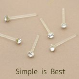 シンプルな一粒ラインストーン樹脂ピアス【金属アレルギー対応】【全品1個ずつバラ売り】 （ピアス お試し バラ売り シリコン クリア ミニ プチ） プレゼント