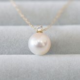 ［pearl602］8mm - 8.5mm ホワイトピンク ペンダント ネックレス 6月 誕生石 ムーンストーン あこや真珠