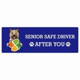 カーサイン 高齢者マーク SENIOR SAFE DRIVER ケアーンテリア ステッカー シール 長方形 15x5cm 肉球 日本製 車
