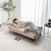 Pulau 2人掛け ソファ ベンチ アイランド デイ フロア ロー アームレス ファブリック 組立簡単 脚取り外し可能 コンパクト 小さめ 低め I字 2P リビング サロン 高級感 店舗 待合室 ごろ寝 昼寝 全方位から座ってくつろげる プロゥ 家具