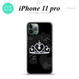 iPhone11Pro iPhone11 Pro スマホケース ハードケース クラウン 黒 メンズ レディース nk-i11p-603
