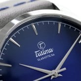 チュチマ フリーガー エアロクラブ クォーツ 電池式 腕時計 ブランド メンズ 革ベルト TUTIMA 6105-53 アナログ ブルー グレー ドイツ製
