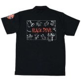 ブラックデビル ポロシャツ 半袖 服 Mサイズ BLACK DEVIL ロゴ メンズ レディース 男女兼用 ユニセックス おしゃれ 悪魔 キャラクター バックプリント タバコ ブランド たばこ 銘柄 黒 かっこいい ギフト プレゼント