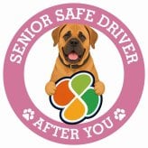 カーサイン 高齢者マーク SENIOR SAFE DRIVER 土佐犬 ステッカー シール 直径13cm 肉球 日本製 車