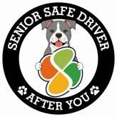 カーサイン 高齢者マーク SENIOR SAFE DRIVER アメリカンスタッフォードシャーテリア ステッカー シール 直径13cm 肉球 日本製 車