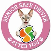 カーサイン 高齢者マーク SENIOR SAFE DRIVER コーニッシュレックス マグネット 強力 直径13cm 肉球 日本製 車 ステッカー