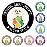 カーサイン 高齢者マーク SENIOR SAFE DRIVER マルペキ ステッカー シール 直径13cm 肉球 日本製 車