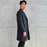 チェスターコート メンズ カシミヤブレンド ウール 混 ロング丈 ブラック 軽くて暖かい  男性用 冠婚葬祭 通勤 ビジネス フォーマル コート[Merfirge] (mca3121)