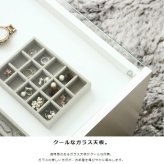 テーブル ガラス ホワイト 白 リビング かわいい ロー 収納付き 韓国 インテリア 北欧 ディスプレイ コレクション 小さめ 一人暮らし 新生活 シンプル 長方形 強化ガラス 木製 幅75cm iwt-902