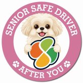 カーサイン 高齢者マーク SENIOR SAFE DRIVER ペキプー マグネット 強力 直径13cm 肉球 日本製 車 ステッカー