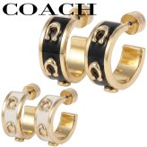 コーチ ピアス シグネチャー エナメル ハギーピアス 女性 レディース ゴールド COACH 選べる2カラー 【448375GLD001 448375GLD100】 ジュエリー アクセサリー 【ラッピング無料 誕生日 お祝い プレゼント ギフト 贈り物】