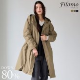 ダウンコート レディース ロング ラグランスリーブ ダウン コート フード付き ベルト付き ブランド アウター 冬 ダブル 綿 弱撥水 大きいサイズ きれいめ ダウン80% フード付きコート ギフト プレゼント 5F (08000191r)