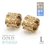 金属アレルギー対応 ペアペンダントトップ ハワイアンジュエリー 純チタン ゴールドカラー ペアペンダントトップ 誕生石 カットアウトチューブ Lサイズ チェーン別売り イオンプレーティング カップル プレゼント ハロウィン 【品番：TIP402L-RYP】