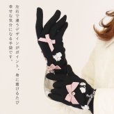 手袋 レディース かわいい おしゃれ カシミヤ 暖かい 冬 防寒 あったか スマホ対応 クマ くま リボン レース グローブ プレゼント【LALUICE ラルイス】