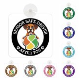 カーサイン 高齢者マーク SENIOR SAFE DRIVER ボクサー 車内用 吸盤タイプ 収れん火災防止タイプ 肉球 日本製 車 ステッカー