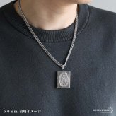 ステンレス ロケットネックレス HIPHOP ダブル喜平チェーンネックレス ロケットペンダント マリアネックレス 写真 記念 思い出 50cm 60cm 18KGP ゴールドネックレス シルバー 聖母 6面カット メンズ 男性 金属アレルギー対応