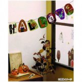 ハロウィン 飾り付け ガーランド スウィーティーハロウィン おしゃれ かわいい インテリア パーティー 装飾 壁面 室内 子供部屋 ガーランドセット メッセージカード おばけ パンプキン コウモリ 飾り