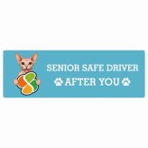 カーサイン 高齢者マーク SENIOR SAFE DRIVER スフィンクス ステッカー シール 長方形 15x5cm 肉球 日本製 車