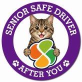 カーサイン 高齢者マーク SENIOR SAFE DRIVER キジトラ マグネット 強力 直径13cm 肉球 日本製 車 ステッカー