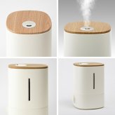 ハイブリッド加湿器 加湿器 超音波式 加熱式 ウッドモイスト 5.5L 大容量 上部給水 最大13畳 470ml/h アロマ対応 抗菌 静音 無段階調節 ヒーター切替 ウッド調 木目調 乾燥対策 卓上 省エネ 寝室 リビング オフィス おしゃれ 北欧 冬 ギフト 新生活 THREEUP スリーアップ