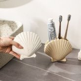 歯ブラシスタンド シェル型 貝殻 歯ブラシホルダー 小物入れ 洗面所 収納 ペン立て メイクブラシスタンド 卓上収納 おしゃれ 北欧 韓国 インテリア かわいい