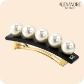 アレクサンドル ドゥ パリ バレッタ レディース ブランド ALEXANDRE DE PARIS ペルル 人工真珠 AA6-16919-05-N2 ブラック ヘアアクセサリー